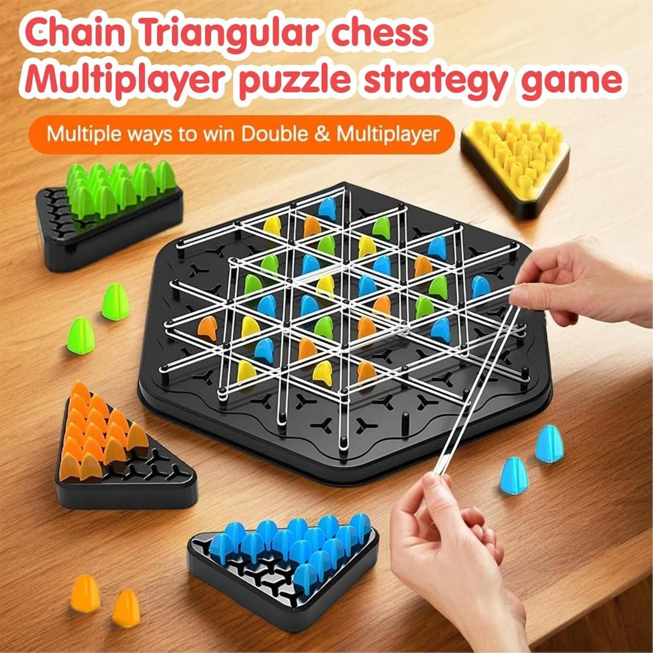 Chain Triangle Chess Puzzle – Smart Brain Game for Kids & Students